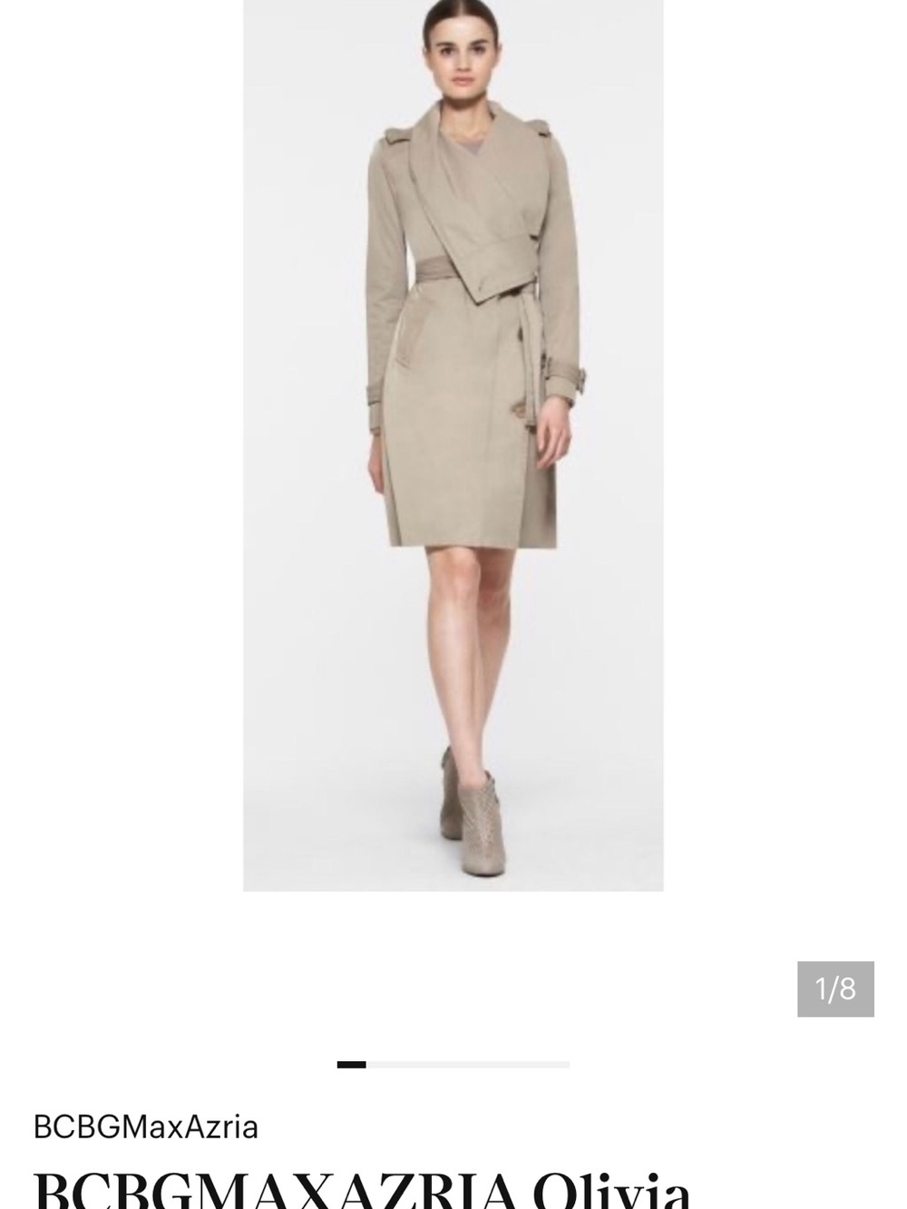 BCBGMaxAzria Taupe Wrap Trench Coat